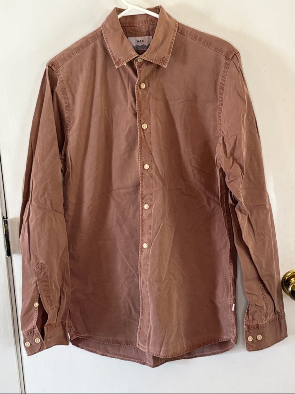 Wax London brown long sleeve button down shirt Size Medium